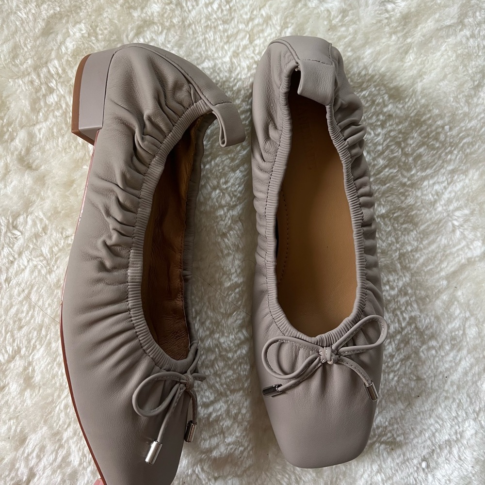 Elegant Taupe Ballet Flats - Picture 2 of 3